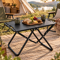 Table de camping pliante d'extérieur, portable, tactique, en acier au carbone, pour pique-nique, barbecue, jardin, plage, randonnée, voyage