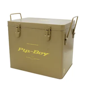 Pip Boy Handle Tin Box Large Rectangular Food Tin Container For All Kinds Of Food
