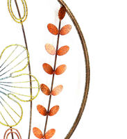 Décoration murale Art déco en métal, fleurs et papillons colorés, décoration murale suspendue et mobile pour la maison ou la salle de bain