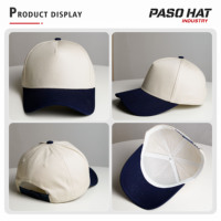 Gorra de Béisbol de 5 Paneles de Dos Tonos, Multicolor, al por Mayor de Fábrica, Estructurada, de Algodón, con Logotipo Personalizado, Cierre a Presión