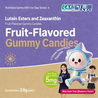 Gummies fruitées personnalisées, compléments alimentaires antioxydants avec vitamines, esters de lutéine et zéaxanthine