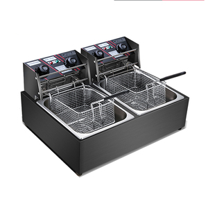 Stainless Steel French Fries Machine 2 tank 2 Basket Commercial <strong>Potato</strong> <strong>Chip</strong> <strong>Fryer</strong> <strong>Electrical</strong> /Gas Deep <strong>Fryer</strong> - Product Image 2