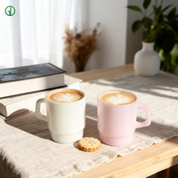 Jade Weiße Glasbecher Einwandige Glas-Teetasse Kaffeetasse mit Henkel Individuell Gefärbte Glasbecher