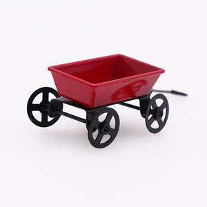 Mini Remolque Rectangular <span class=keywords><strong>de</strong></span> Metal Rojo para <span class=keywords><strong>Casa</strong></span> <span class=keywords><strong>de</strong></span> <span class=keywords><strong>Muñecas</strong></span>, Accesorios <span class=keywords><strong>de</strong></span> Fotografía, Escena en Miniatura - Product Image 2