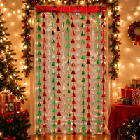 Rideau de porte en PET à trois couleurs pour Noël, Thanksgiving, la remise des diplômes et la Saint-Valentin