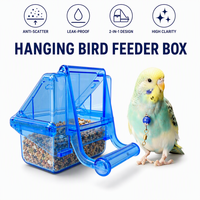 Vente en gros de mangeoires à oiseaux KWS en plastique durable, grande capacité, anti-chute et anti-éclaboussures, pour hibiscus, perroquets, canaris, boîte à nourriture pour oiseaux avec tiroir