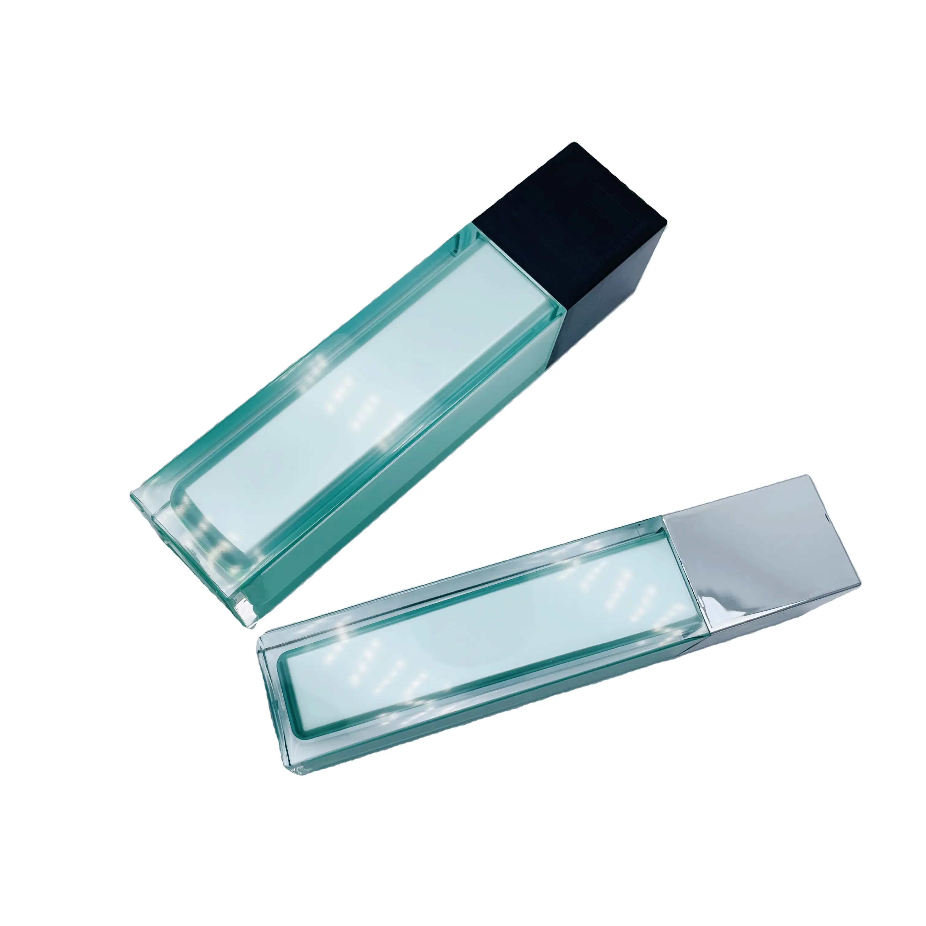 Lusso 30ml 50ml 100ml barattoli in polvere acrilici con pompa Airless, contenitori da 2 once con tappo a vite eco-friendly