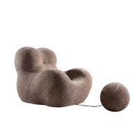 Fauteuil d'appoint unique en forme de nuage, canapé individuel artistique irrégulier avec ottoman sphérique