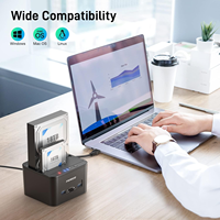 FIDECO Usb 3.0 semua dalam 1 duplikator Hard Disk ganda 2.5 "3.5" Sata kartu Sd kartu Tf Offline Clone Hard Drive Stasiun Dok