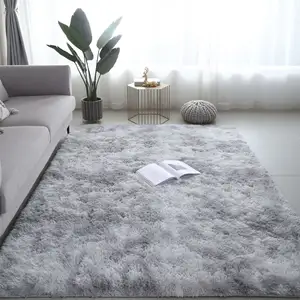 超柔奢华现代客厅扎染蓬松地毯垫光伏皮草蓬松客厅卧室地毯