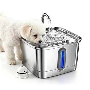 Fontaine à eau pour animaux de compagnie en acier inoxydable avec protection anti-sécheresse et surface lisse - Product Image 1
