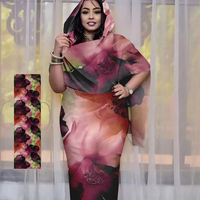 Tissu voile transparent imprimé numérique floral sur mesure pour femmes soudanaises, matériau léger et respirant pour de magnifiques vêtements