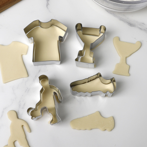 Ensemble de découpoirs à biscuits sur le thème du sport en acier inoxydable, formes de football, rugby, trophée, maillot, moule à biscuits, outil de pâtisserie pour fêtes et bars - Product Image 4