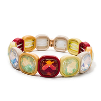 Bracelet élastique CENDA Dopamine Macaron en émail et cristal, orné de strass colorés, tendance, empilable, pour filles, idéal comme cadeau
