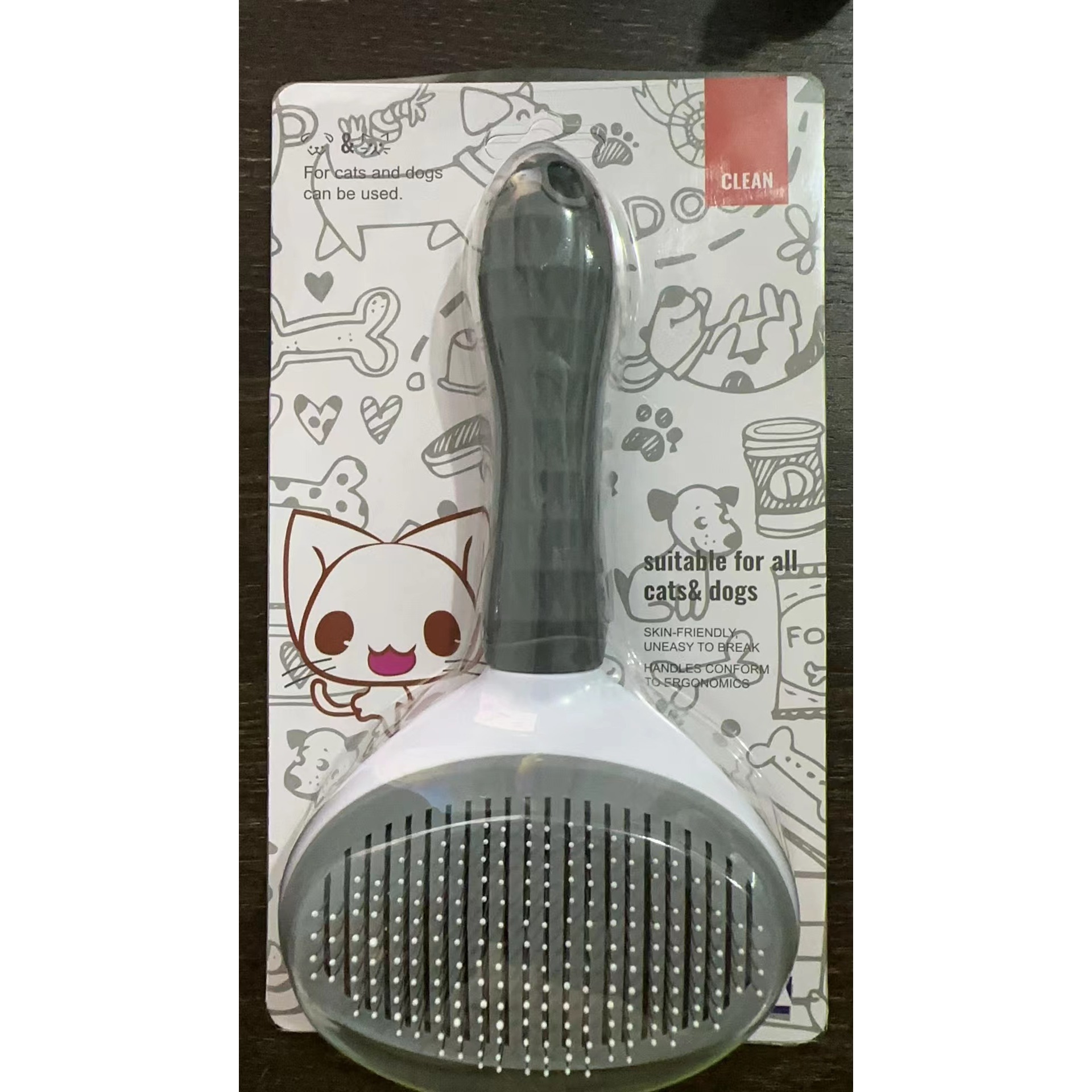 Plastic handle [gray] cardboard packaging