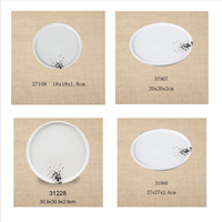Assiette en mélamine durable et écologique pour usage commercial et domestique, design classique avec motif végétal, ronde, haute qualité, facile à nettoyer