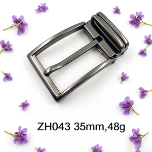 Boucle à ardillon en alliage de zinc satiné gris anthracite brossé de 35 mm avec clip pour ceinture en cuir pour homme, idéale pour les réunions d'affaires - Product Image 2