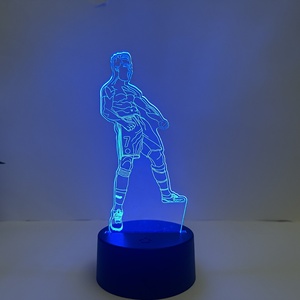 Lámpara de Noche Personalizable con 7 Colores Cambiantes, Diseño de Club de Fútbol, Arte en Vidrio, Ilusión Óptica, Luz LED Acrílica 3D para Decoración del Hogar - Product Image 6