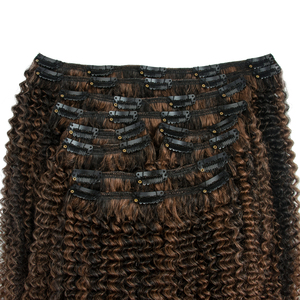 Extensiones de <span class=keywords><strong>Cabello</strong></span> Humano con Clip, Suaves y Sedosas, Lisas, con Clips de Acero Inoxidable Seguros, para un Volumen Instantáneo y un Estilo Diario - Product Image 1