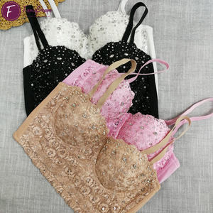 Top Bustier Sexy in Pizzo Naturale con Strass per Donna, Corsetto in Rete per Feste e Addii al Nubilato - Product Image 4