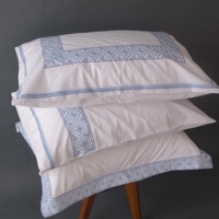 Ensemble de housse de couette et de taies d'oreiller brodées 100% coton, ensemble de draps