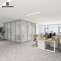 Cloison modulaire insonorisée en verre SpaceUnited, séparateur de pièce amovible pour bureau