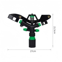 Arroseur agricole en plastique à engrenage 360° réglable 1 pouce Modèle 079 pour l'irrigation des terres agricoles, des pelouses et des jardins
