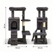 Arbre à chat multi-niveaux en velours durable et écologique avec poteaux à gratter en sisal, structure d'escalade stable en peluche pour chats et chatons, emballage carton
