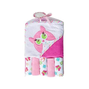Baby Products Cotton Terry Fabric Newborn Baby Blanket Lovely Poncho Bath Hooded Towel With Embroidery