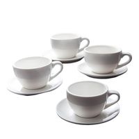Tasse à café et soucoupe en céramique de porcelaine blanche, tasses à café pour la restauration, bol à soupe, tasse en céramique