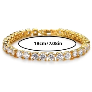 Pulsera de cadena con incrustaciones de diamantes de imitación estilo hip-hop para <span class=keywords><strong>hombre</strong></span>, ideal para aniversario, estilo chic. - Product Image 3