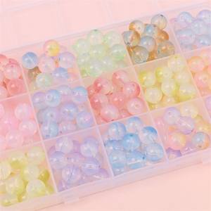 Kore tarzı cam boncuk tatlı renkli <span class=keywords><strong>Protein</strong></span> çek yuvarlak dağınık boncuklar DIY el yapımı bilezik kolye takı için - Product Image 4