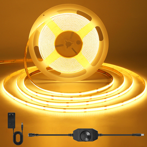 Tira de LED COB con Control de Intensidad, 320 LED/m, 24V, <span class=keywords><strong>3m</strong></span>/5m, Ajustable con Perilla, Cortable, para Decoración e Iluminación del Hogar, Cocina y Oficina - Product Image 1