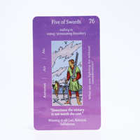Jeu de cartes de tarot de style européen personnalisé Purple Edge avec livret de 90 pages, papier écologique recyclable, impression CMJN/PMS