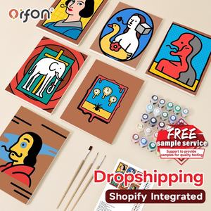 Orfon Pop Art <span class=keywords><strong>surrealismo</strong></span> 6 pezzi Mini Paint by Numbers Kit, piccolo dipinto fai da te in numeri, OEM Global Dropshipping - Product Image 1