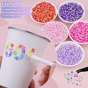 Set de Diamantes de Imitación para Manualidades con Adhesivo para Joyería, 24 Colores Vibrantes, Diamantes de Resina, Herramientas Completas para Pintura de Diamantes, para Arte DIY - Product Image 6