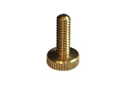 Vis à tête plate moletée en laiton massif sur mesure OEM ODM, vis à main en cuivre usinée CNC