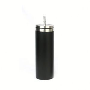 Gobelet droit en acier inoxydable de 20 oz avec paille métallique - Product Image 3