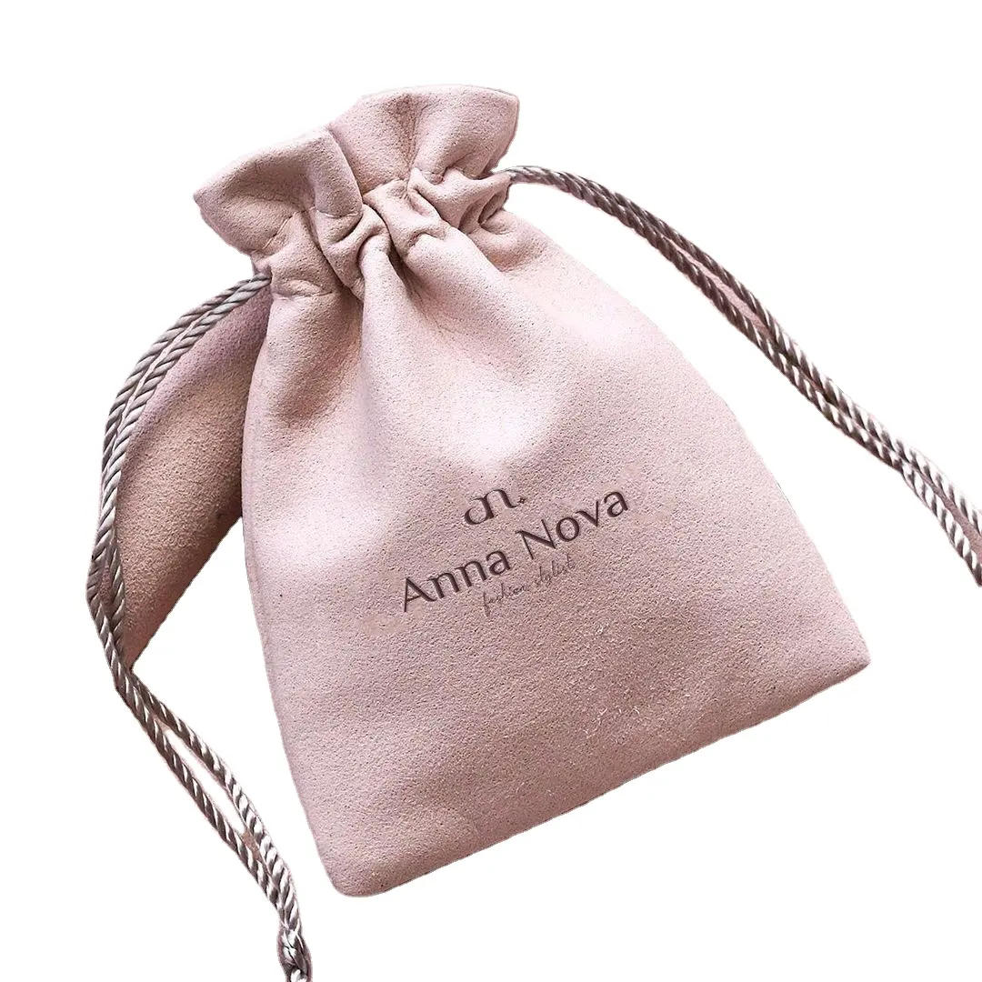Hot sale new design small velvet wedding bag gift microfiber drawstring pouch for wedding