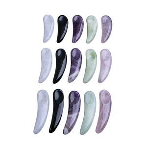 Cuchara de Maquillaje de Jade Natural, Mini Cuchara Facial de Cristal de Cuarzo Rosa Personalizada, Aplicación de Maquillaje de Jade para el Rostro, Masajeador Facial - Product Image 3