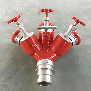 Divisore d'Acqua a 3 Vie con Valvola di Chiusura, Ingresso/Uscita 1.5" 2" 2.5", per Consegna Acqua Antincendio - Product Image 1