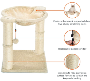 Torre <span class=keywords><strong>de</strong></span> Felpa <span class=keywords><strong>para</strong></span> <span class=keywords><strong>Gatos</strong></span> al por Mayor con Cama Hamaca y Poste Rascador <span class=keywords><strong>para</strong></span> <span class=keywords><strong>Gatos</strong></span> <span class=keywords><strong>de</strong></span> Interior, Fácil <span class=keywords><strong>de</strong></span> Montar, Bola Colgante Interactiva - Product Image 2