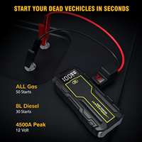 Démarreur de voiture 12V en gros, batterie externe 4250A à courant de pointe, affichage numérique LCD, batterie externe, lumière d'urgence