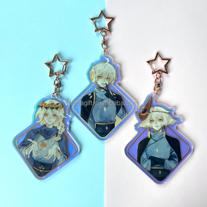 Llavero acrílico transparente personalizado con logotipo, llavero de epoxi con dibujos animados, soporte de pin, llavero de plástico, llavero acrílico de <span class=keywords><strong>Anime</strong></span> personalizado - Product Image 6