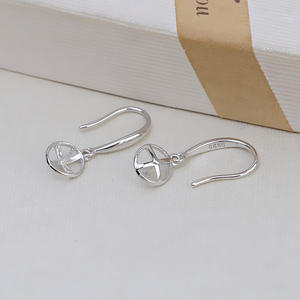 Crochet d'oreille en argent S925 avec plusieurs perles, boucles d'oreilles personnalisées avec 4-5 perles, accessoires de bricolage, forme plate de 6 mm, support vide pour femmes - Product Image 3