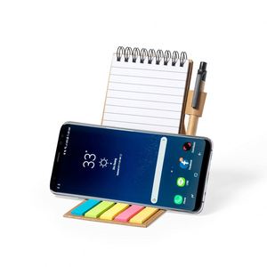 Carnet de notes promotionnel en papier kraft recyclé avec support de téléphone personnalisé et stylo – Édition éco-responsable – Meilleures ventes - Product Image 1