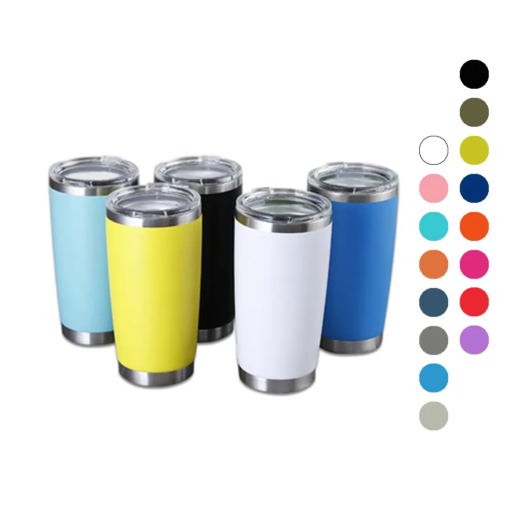 Wanto 20Oz 30Oz Top Groothandel 304 Roestvrij Staal Gepoedercoat Geïsoleerde Wijn Tumbler Cups Fabrikant Met Bsci