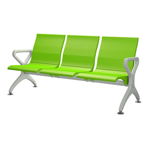 Banco de espera Ausnutria de aleación de aluminio de 3 asientos con reposabrazos para espacios públicos - Product Image 1