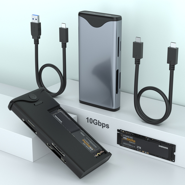 New Arrival All in 1 Multifunctional Hard Drive SSD Enclosure Type c CFexpress Type B & a SD Card Reader for Phone