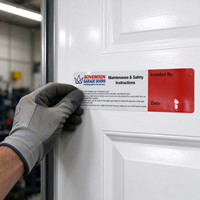 Étiquettes d'instructions de sécurité pour portes de garage personnalisées, autocollants adhésifs inscriptibles pour l'installation et la date, pour portes sectionnelles
